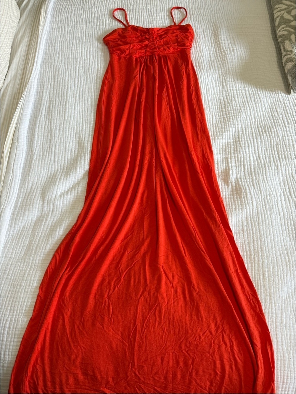 Cynthia Rowley Bright Orange Spaghetti-Strap Maxi Dress